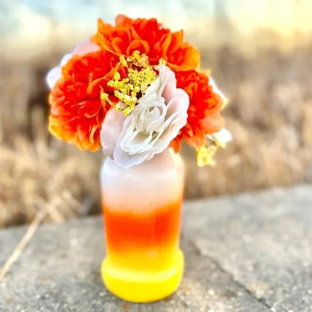 💛🧡🤍 NEW - Cute Fall - CANDY CORN - Faux Floral Accent Arrangement